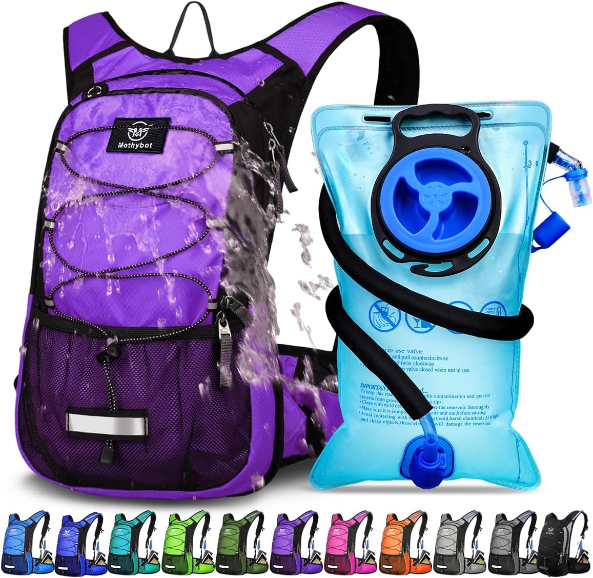 Insulated Hydration Backpack Pack with 3L BPA Free Bladder