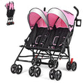 Double Umbrella Stroller Side by Side - Compact Travel Twin Stroller