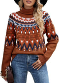 Womens Casual Leopard Print Knitted Pullover Sweater - Cozy Style