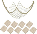 Natural Fish Net Wall Hangings 10-Pack - Beach Party Decor
