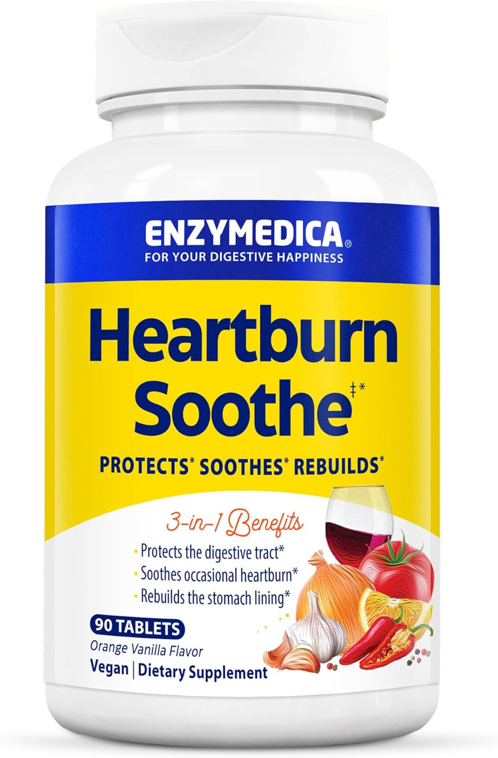 Enzymedica Heartburn Soothe Tablets for Fast Relief and Protection