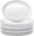 14 in Large Oval Serving Platters 24 Pack - Durable White Party Trays