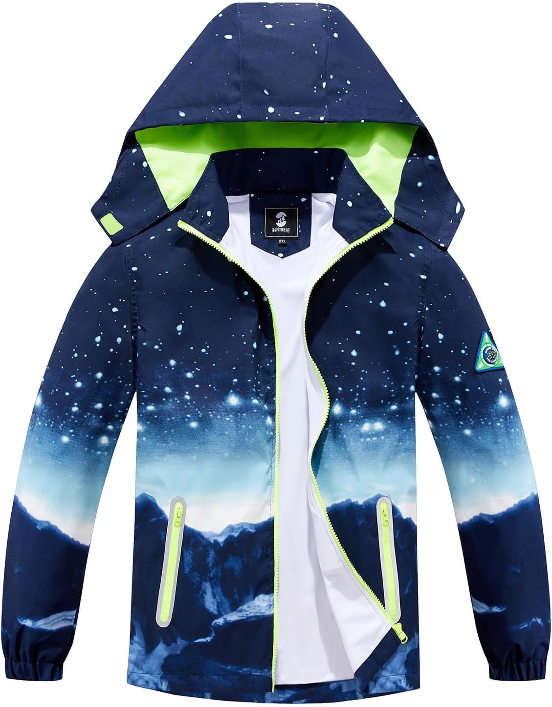 SaphiRose Kids Rain Jacket Waterproof Raincoat for Outdoor Fun