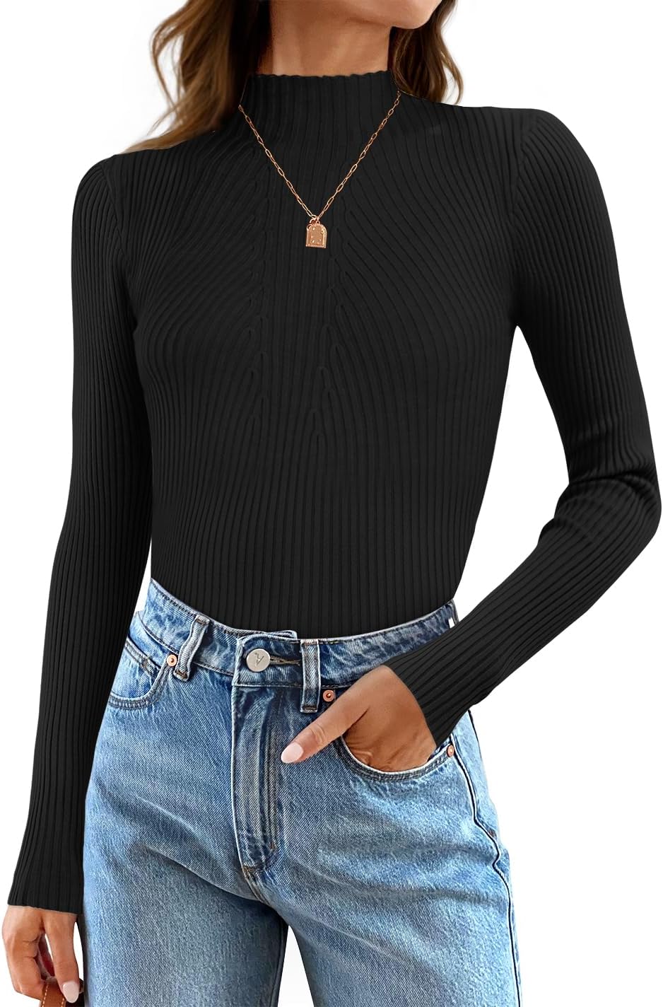 ZESICA Women's Long Sleeve Turtleneck Sweater for Fall Style