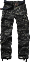 Men's Casual Cargo Pants Military Camo Pants - Durable 8-Pocket Fit