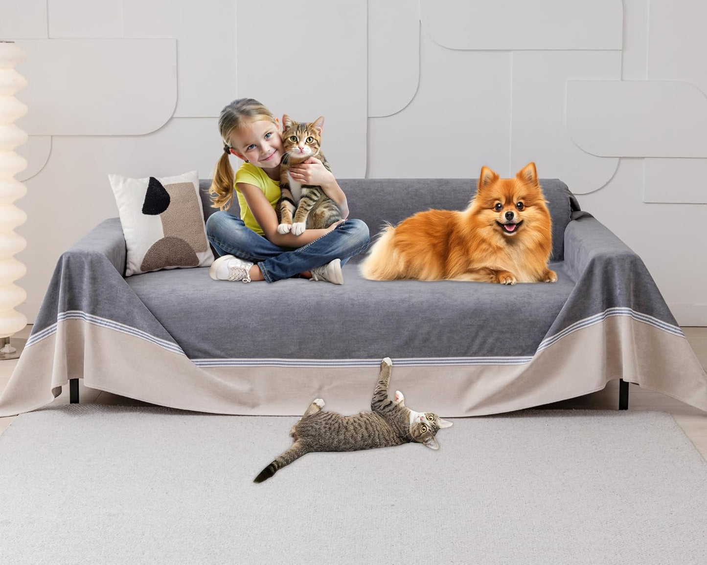 Cat Scratch Furniture Protector - Anti-Slip Waterproof Cover