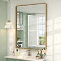 26x36 Gold Framed Mirror for Bathroom - Brushed Brass Vanity Mirror