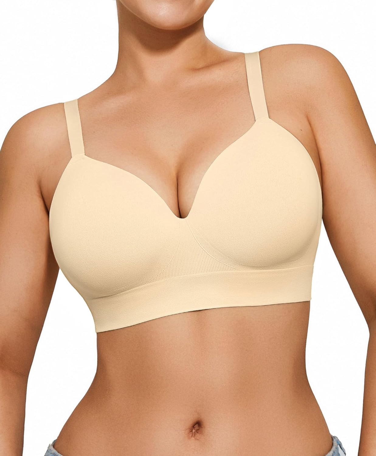 Popilush Wireless Seamless Bras for Women with Soft Foam Cups