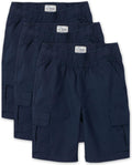 Boys Essential Cargo Shorts Pack of 3 - Durable, Adjustable Fit
