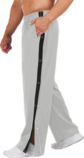 Men's Tear Away Basketball Pants - High Split Snap Button Sweatpants