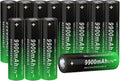 12Pcs 18650 Rechargeable Battery 3.7V 9900mAh Flat Top - Reliable