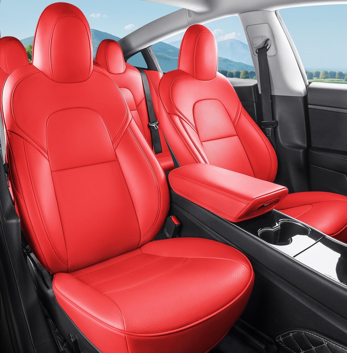 Tesla Model 3 Nappa Leather Seat Covers for 2018-2023 Models