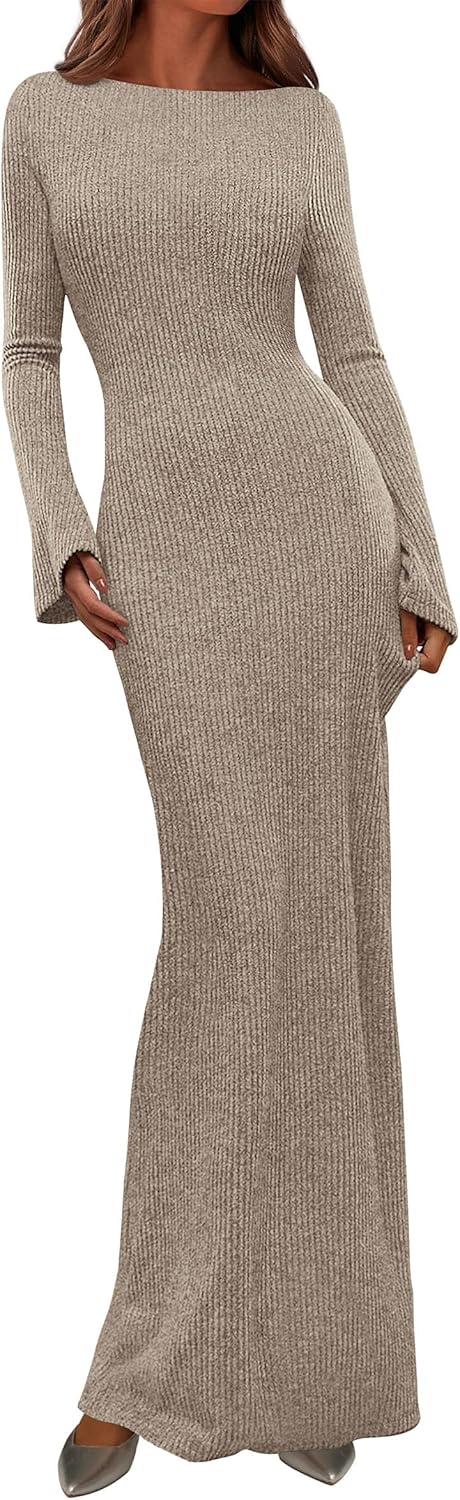 PRETTYGARDEN Women's Long Sleeve Maxi Dress for Fall Fashion