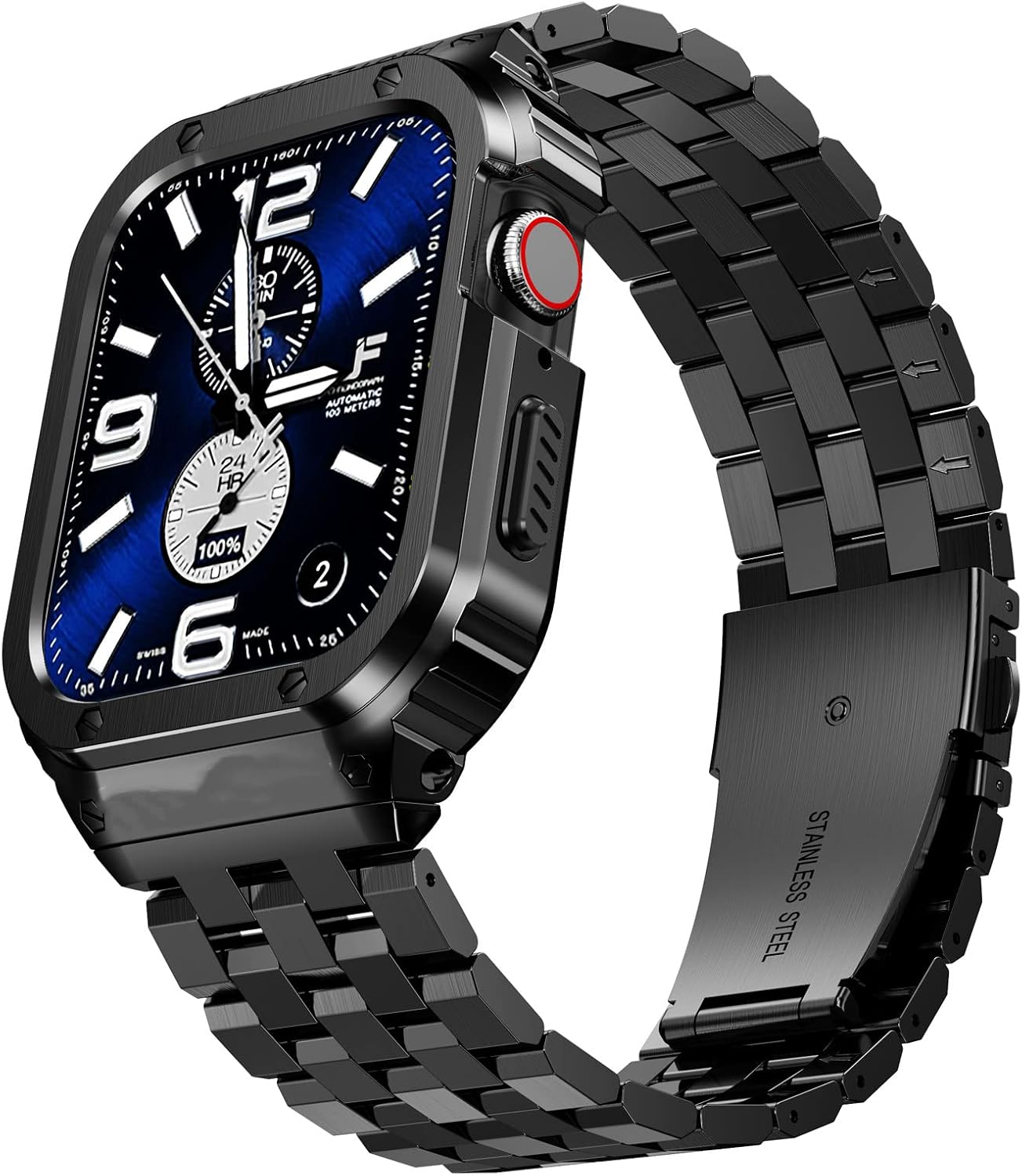 SUPLINK Stainless Steel Case Band for Apple Watch Series 11/10