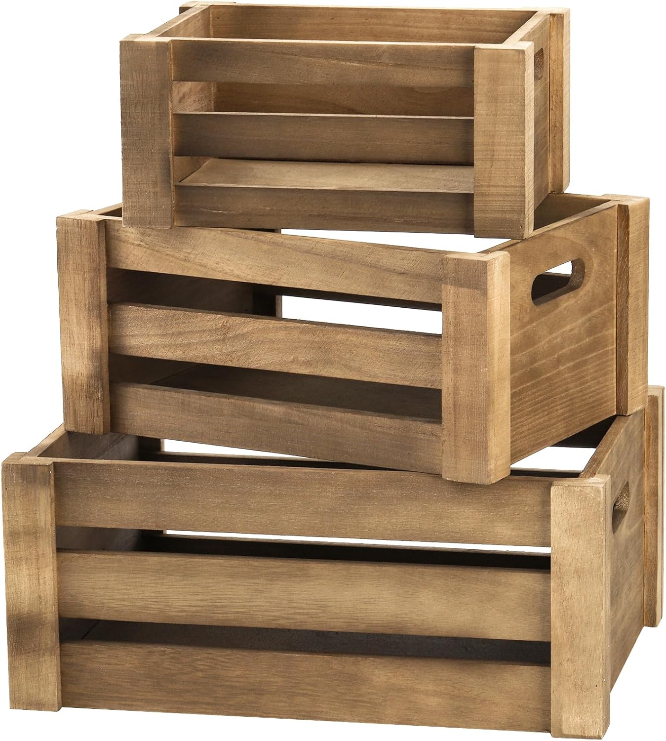 Rustic Farmhouse Decorative Wooden Crates for Storage and Display