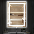 DUMOS 32in x 25in LED Bathroom Mirror with Lights - Fog-Free Vanity