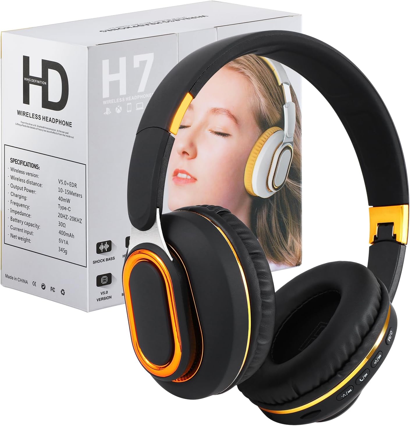 Bluetooth Headphones for Music, Gaming, and Workouts - Foldable