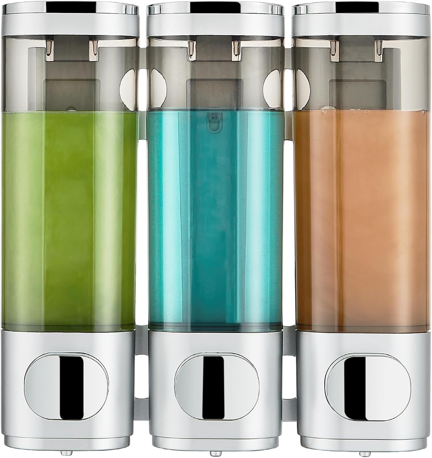 3-Chamber Pollock Shower Dispenser - No Drill, Wall Mounted