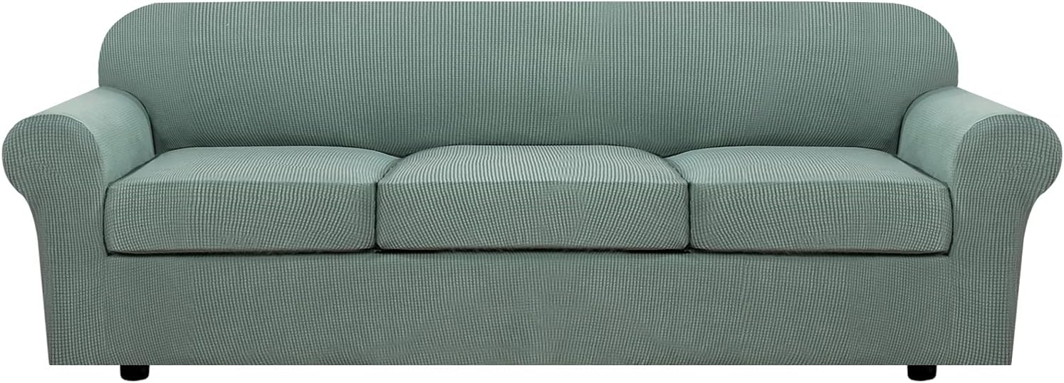 H.VERSAILTEX 4 Piece Stretch Sofa Covers for XL Sofas in Sage
