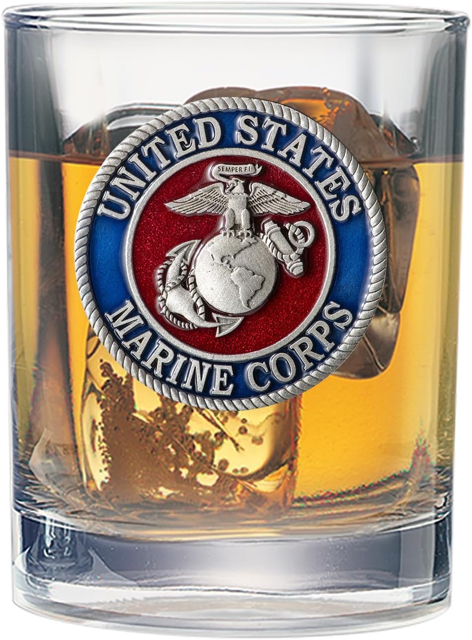 Marines Double Old Fashion Glass - Perfect Gift for Veterans