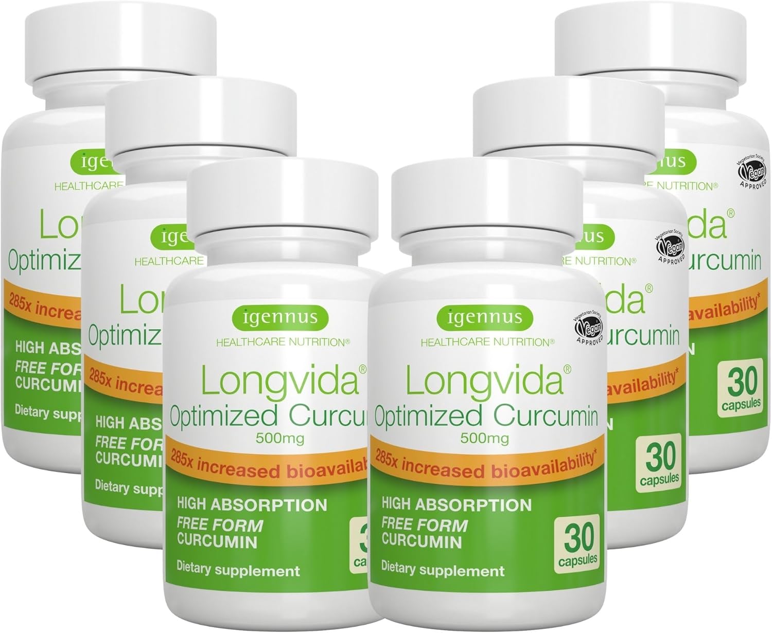 Igennus Longvida Lipidated Curcumin 500mg for Intensive Health Support