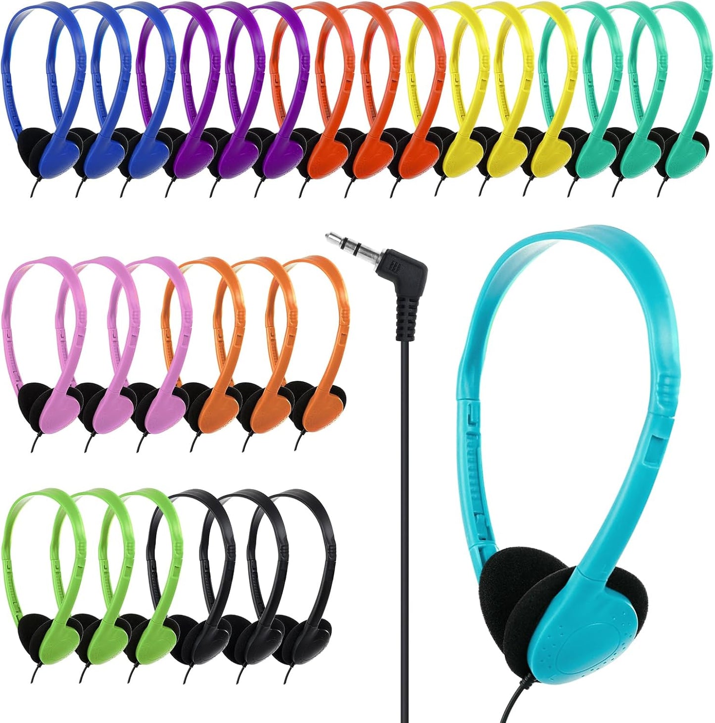 Classroom Kids Headphones Bulk 30 Pack for Students and Teens