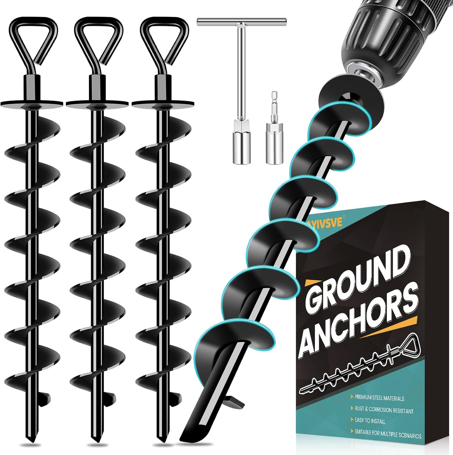 Heavy Duty Ground Anchors for Tents, Trampolines, and More