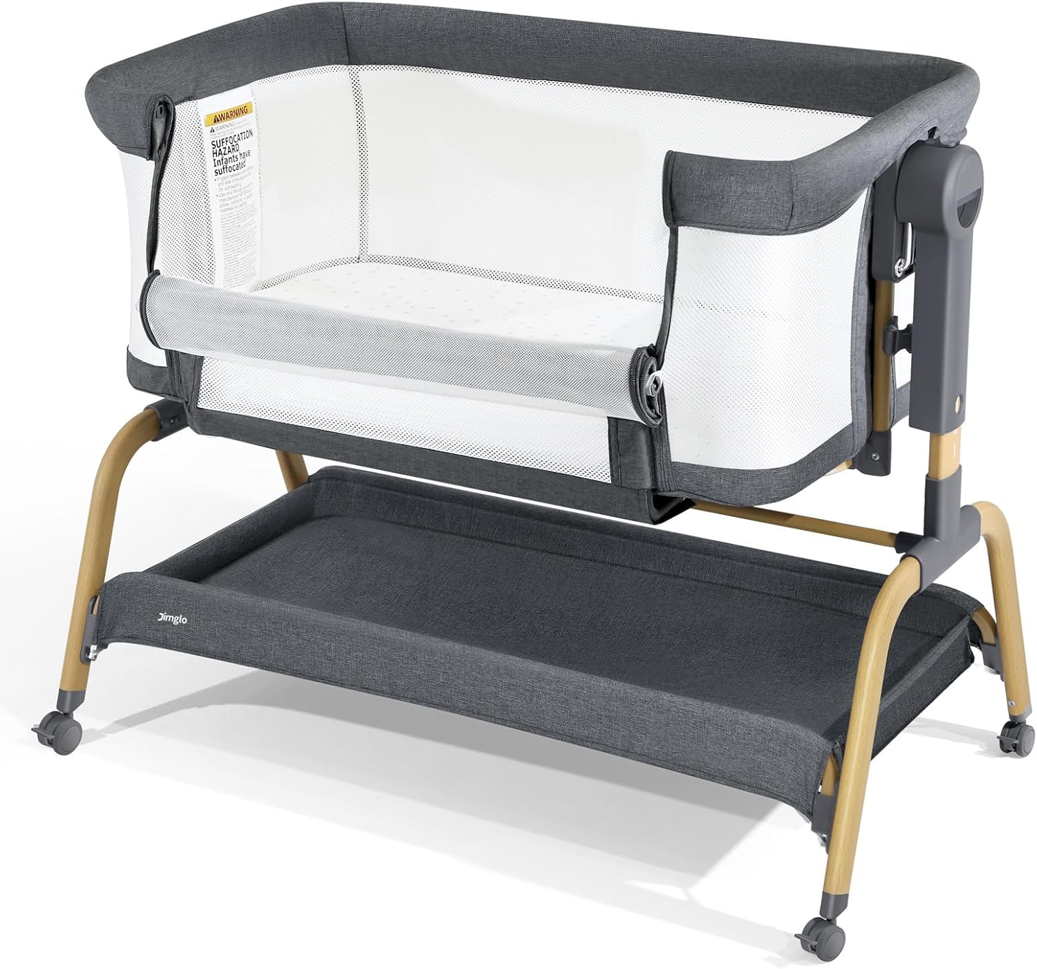 3 in 1 Baby Bassinet with Adjustable Height and Rocking Feature