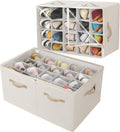 Shoe Organizer for Closet 2 Pack - Foldable Shoe Boxes with Clear