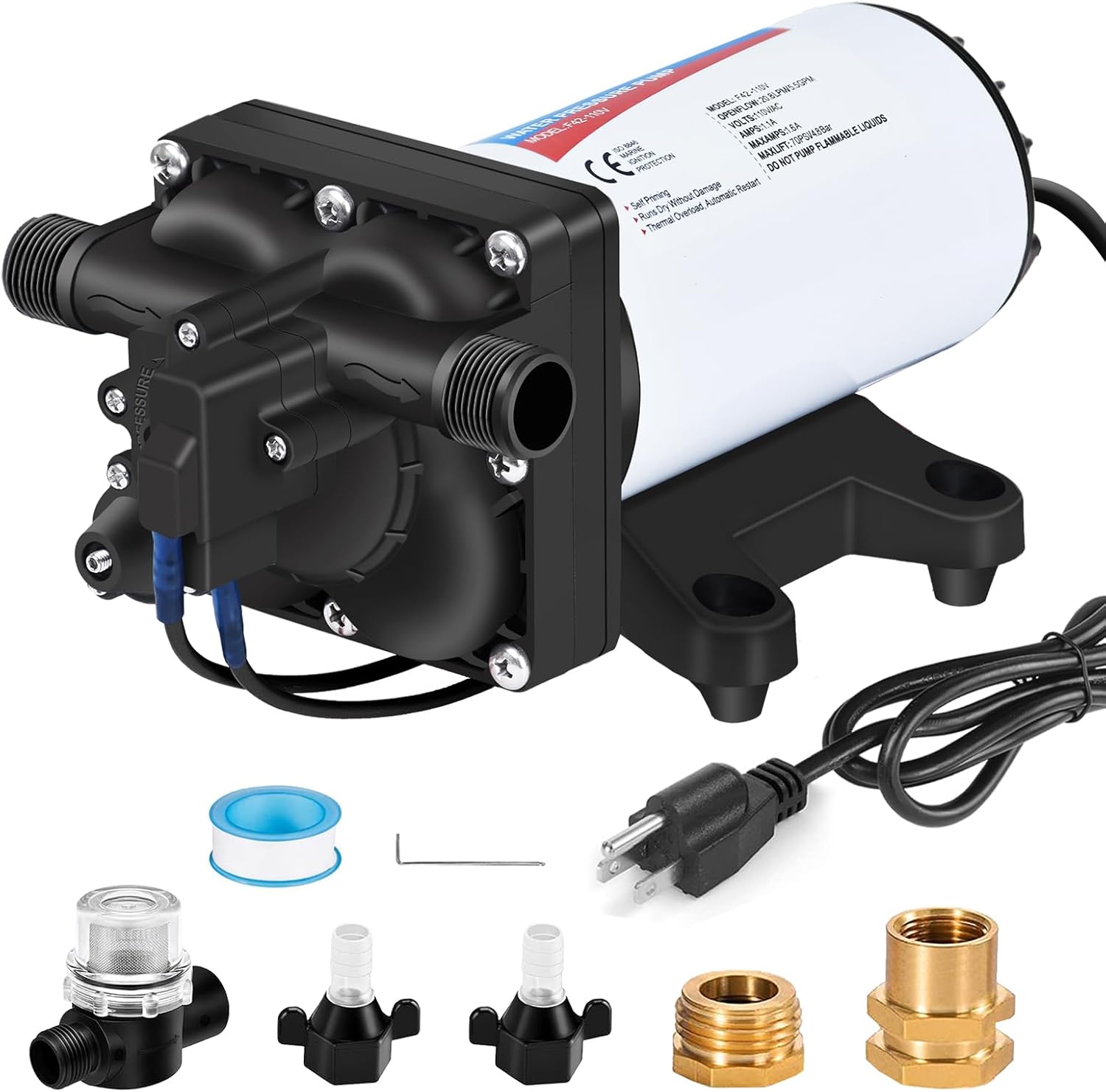 YOUNGTREE Water Pressure Diaphragm Pump for Home and RV Use