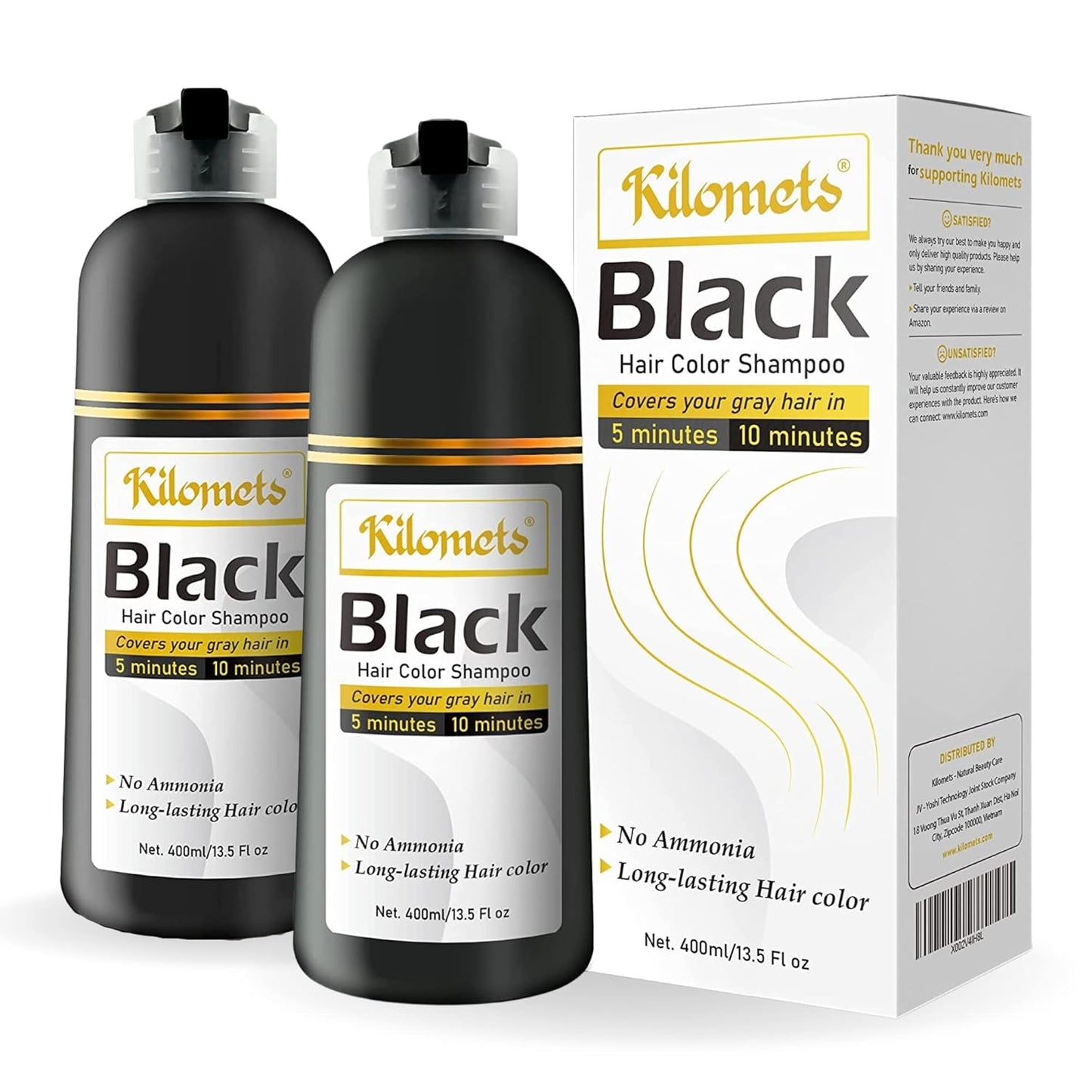 Black Hair Dye Shampoo for 100% Grey Coverage in Minutes