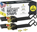 Boat Retractable Ratchet Strap Gunwale & Transom Tie Down Kit - Secure