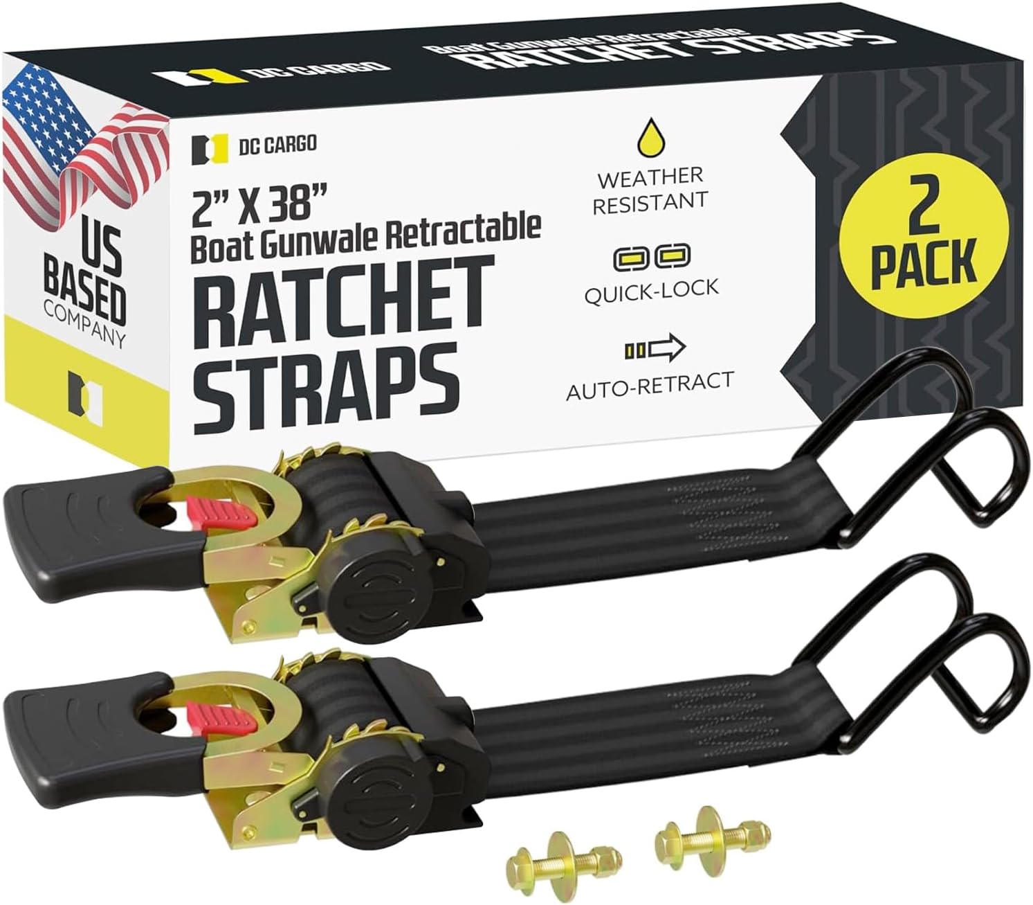 Heavy Duty Boat Retractable Ratchet Strap Kit for Secure Transport