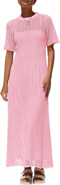 PRETTYGARDEN Eyelet Cover Up Dress - Versatile Summer Maxi