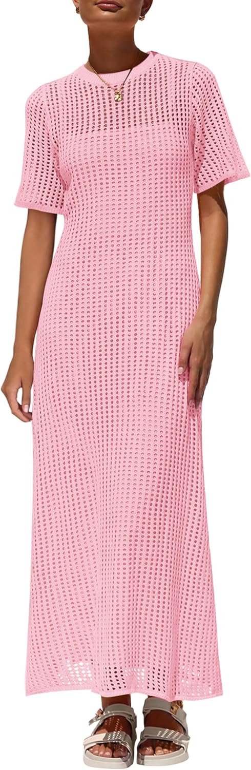PRETTYGARDEN Womens Eyelet Cover Up Dress for Summer Vacation