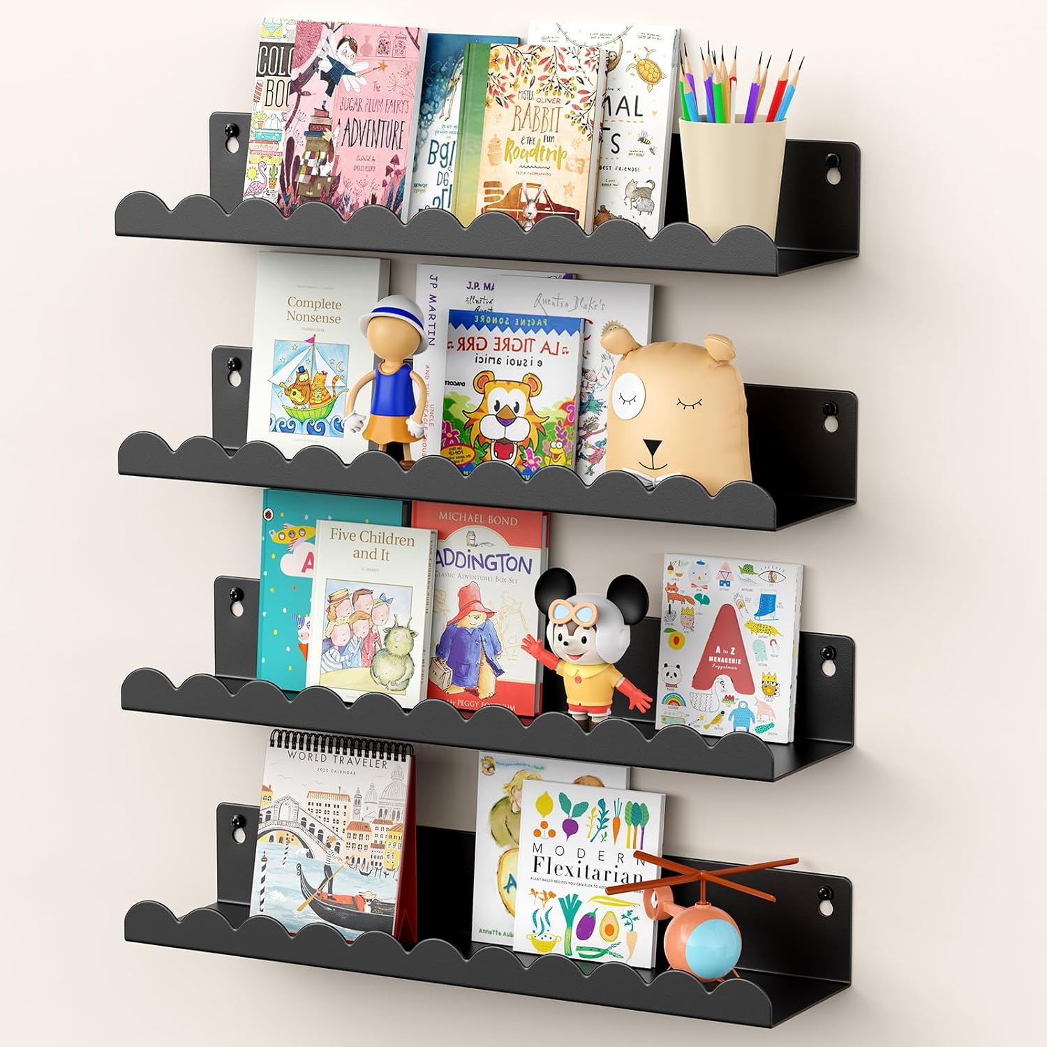 Nursery Book Shelves for Kids Bedroom, 17 Inch Floating Shelves