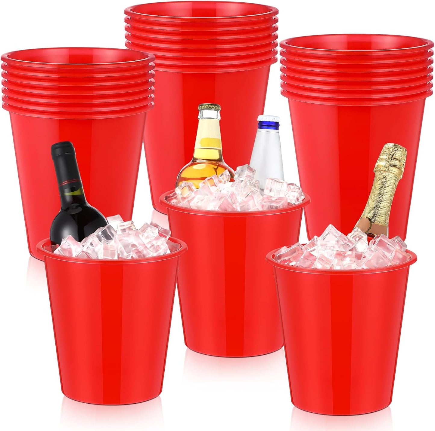 24 Packs Plastic Ice Buckets for Parties - Versatile Wine Cooler