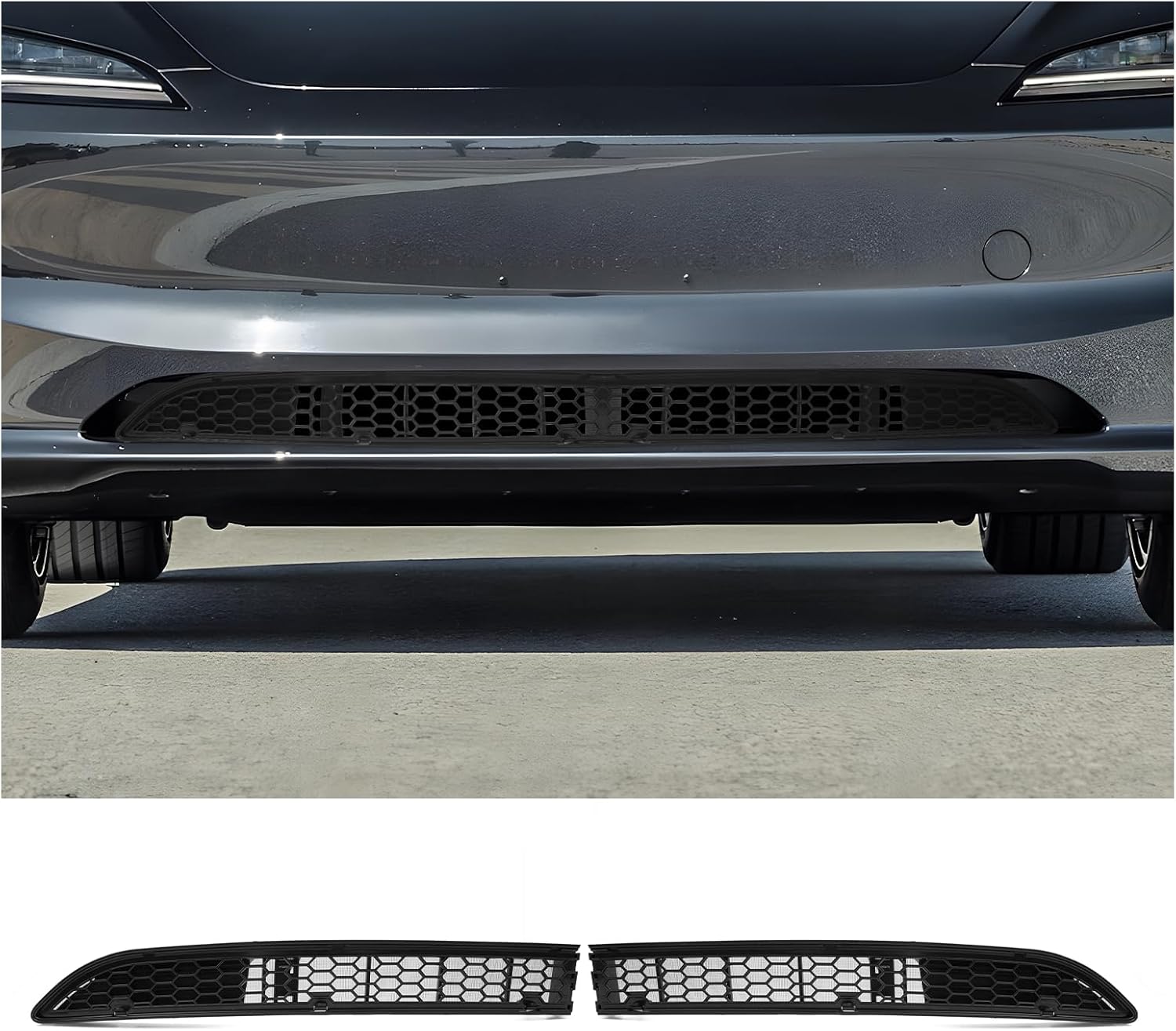 Front Grill Mesh Inserts for 2024 2025 Tesla Model 3 - 2PCS