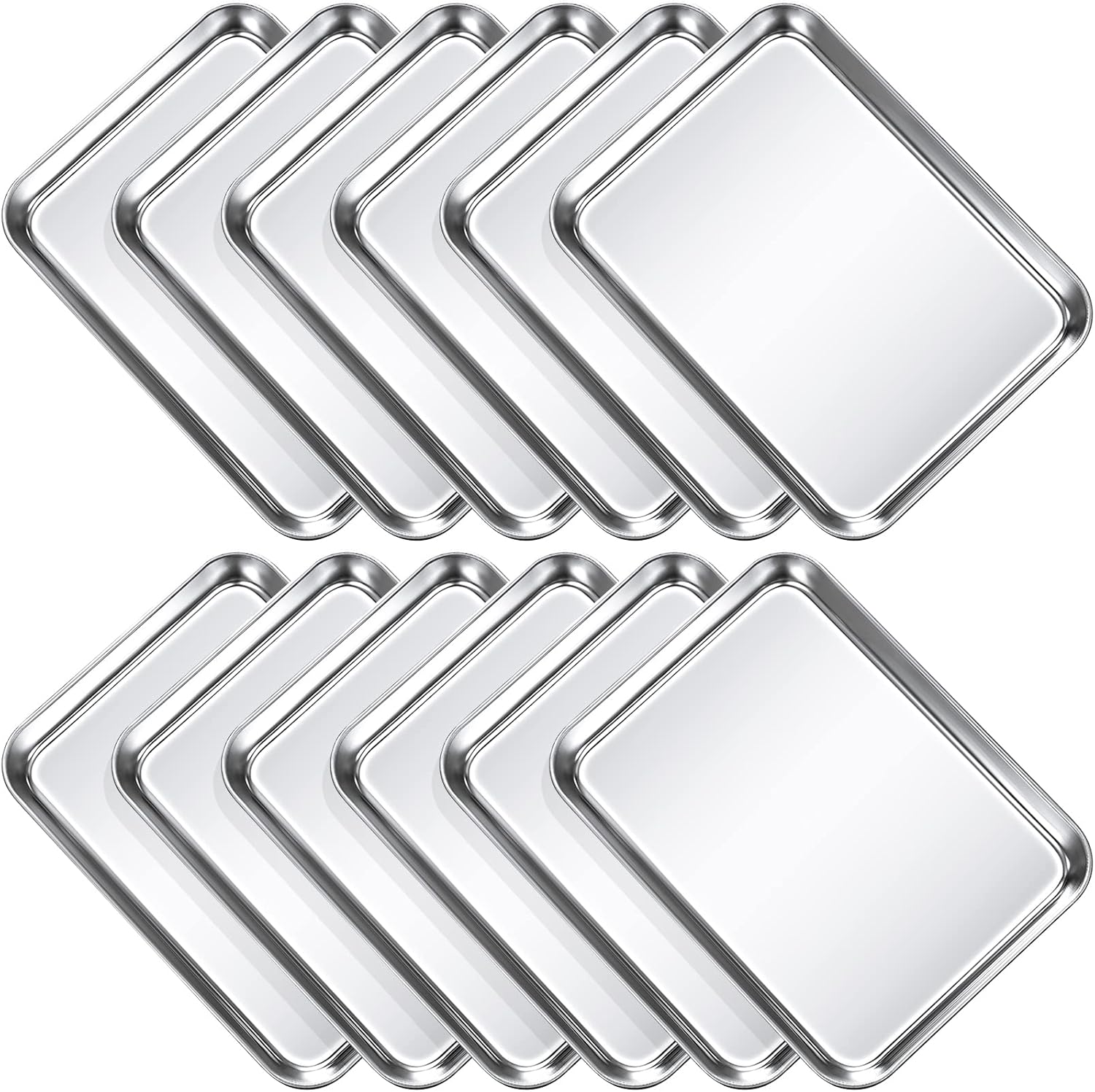 12 Pcs Baking Sheet Pan Set for Toaster Oven and More
