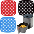 Air Fryer Silicone Liners 3 Pack - Reusable Non-Stick Square Pads
