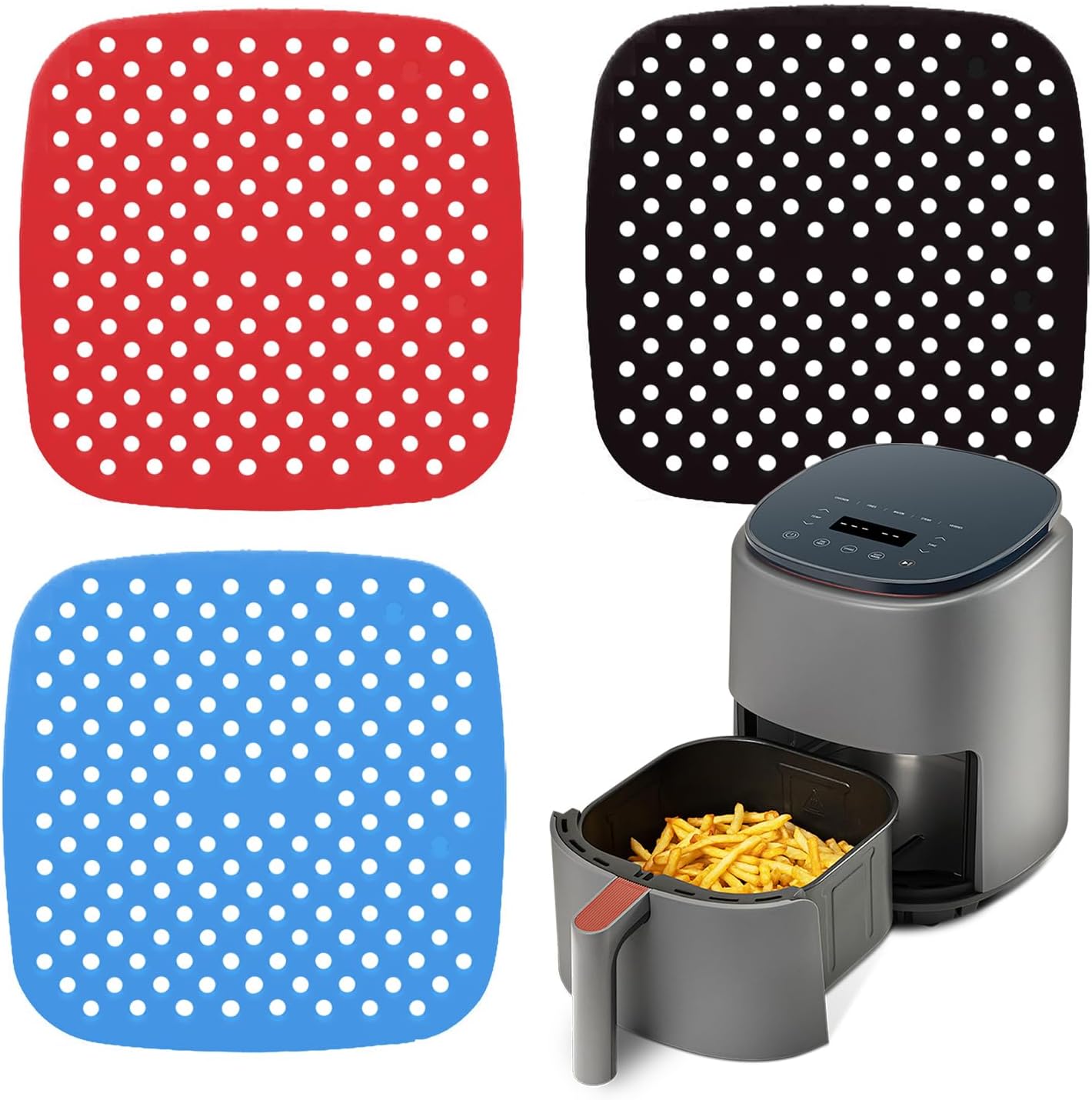 Non-Stick Silicone Liners - Heat Resistant Air Fryer Mats