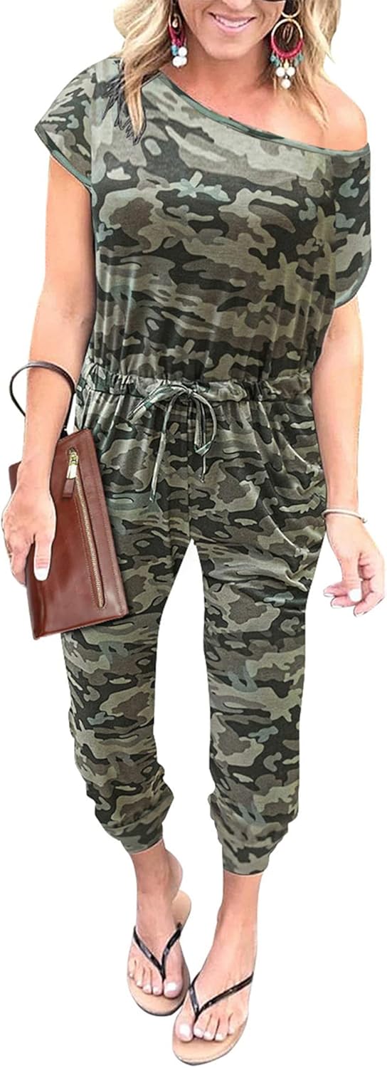 PRETTYGARDEN Dressy Casual Off Shoulder Jumpsuit for Women