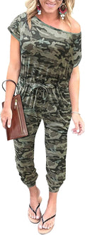 PRETTYGARDEN Off Shoulder Jumpsuit for Women - Comfortable Summer Be