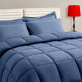 Slate Blue Twin Size Comforter Set - 5 Piece Bed in a Bag