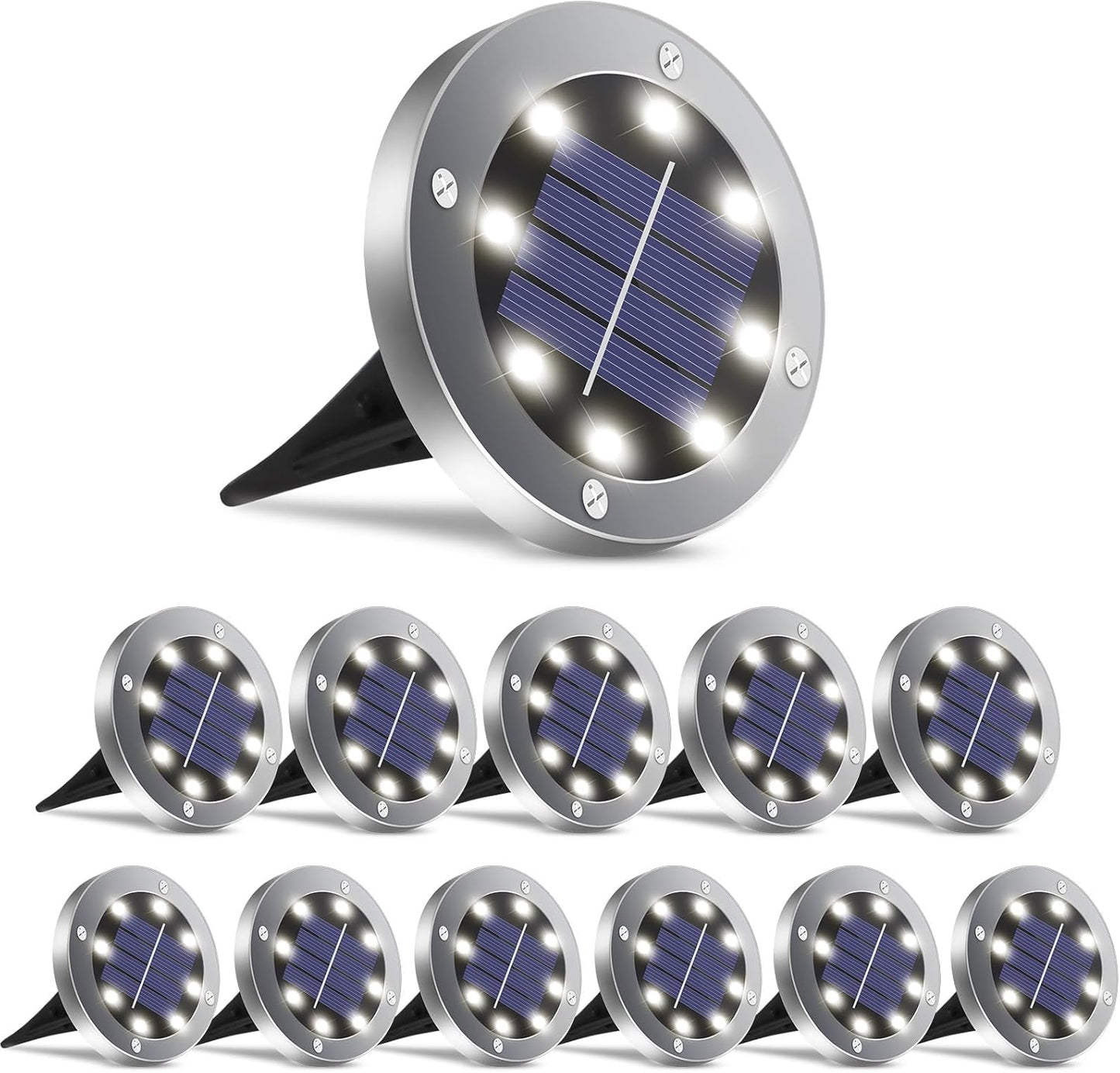 Bright Solar Lights Outdoor 12 Pack for Pathway and Garden
