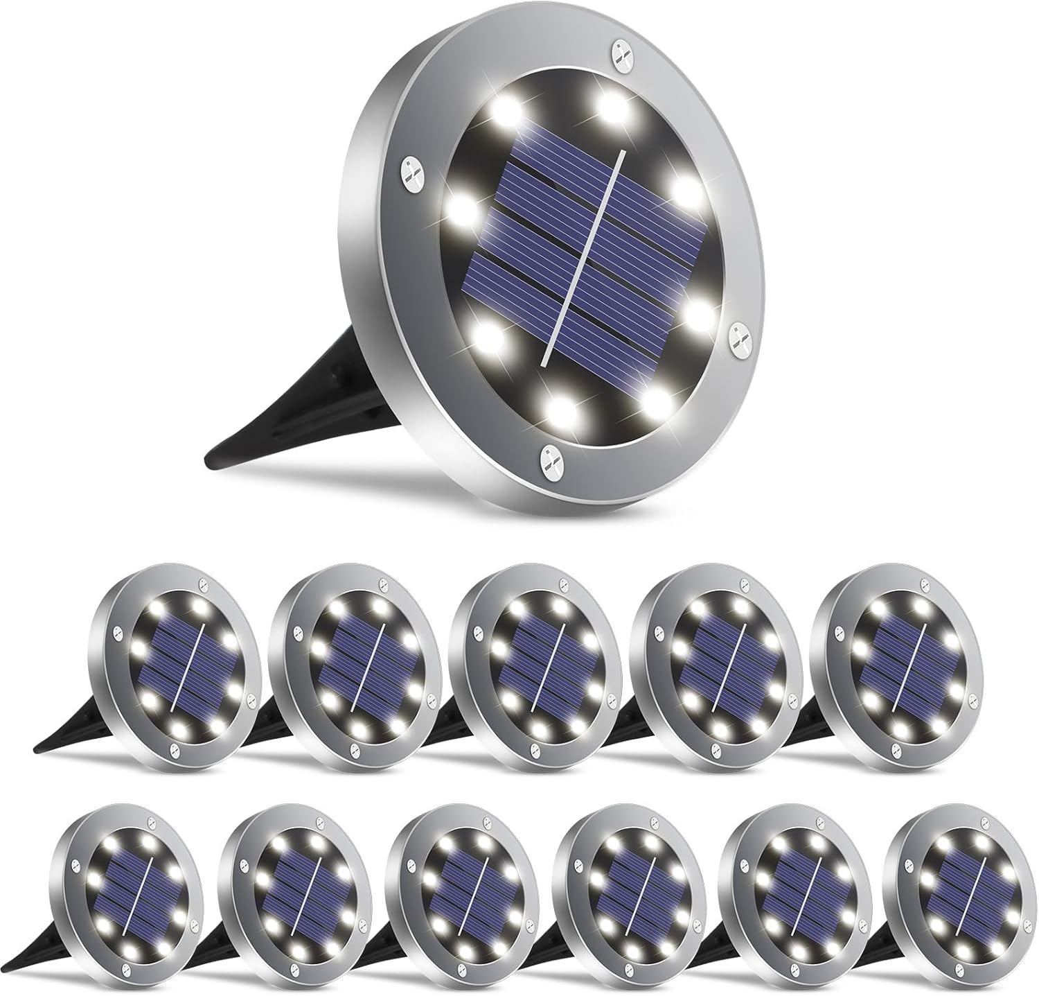Bright Solar Lights Outdoor 12 Pack for Pathway and Garden