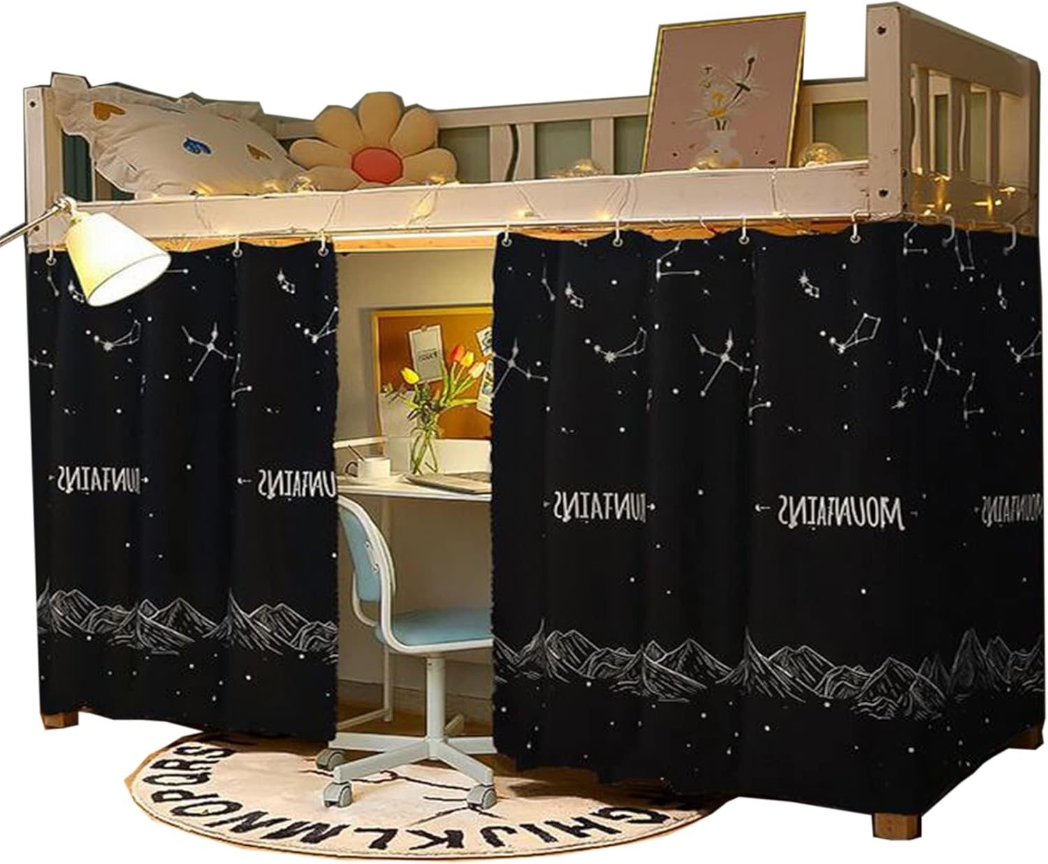 Dorm Bunk Bed Blackout Privacy Canopy by Qubanda