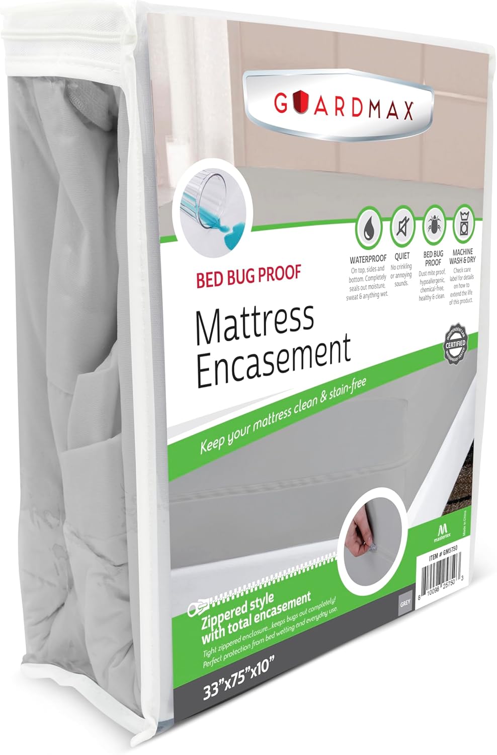 Guardmax Jersey Knitted Cot Size Zippered Mattress Encasement
