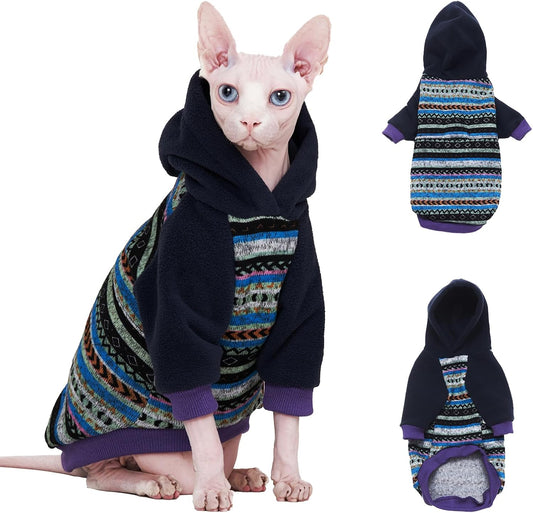 Warm Fleece Sphynx Cat Hoodie - Cozy Style!