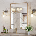 LOAAO 22x30 Gold Bathroom Mirror Rounded Rectangle - Brushed Gold